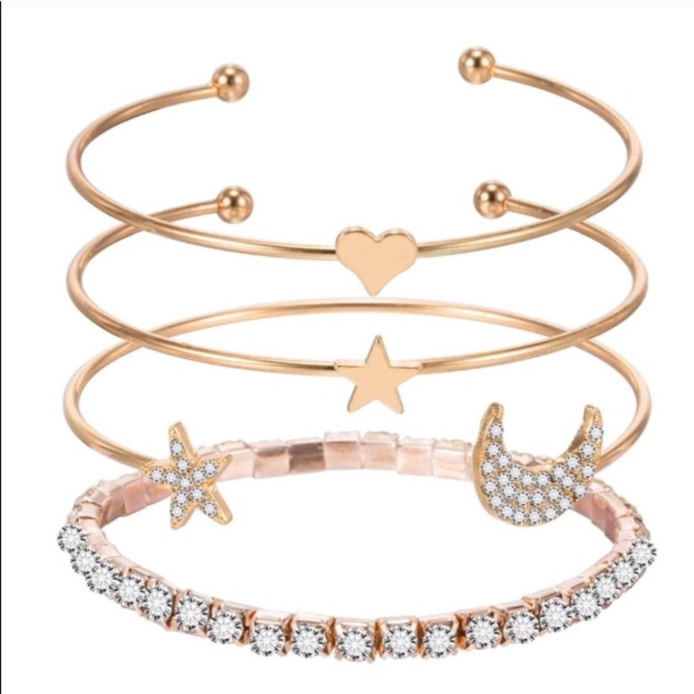 ONE SET LEFT!! Gold Moon & Stars 4 Piece Set